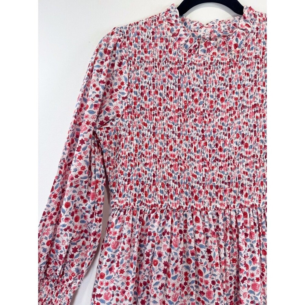 NWT Pink City Prints Maxi Dress Pink Scarlet Forest Isabel Smocked Tiered Small - Picture 8 of 13
